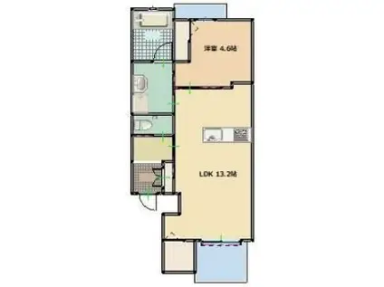 オノーレ千早(1LDK/2階)の間取り写真