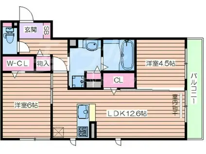 リアン・セジュール(2LDK/1階)の間取り写真