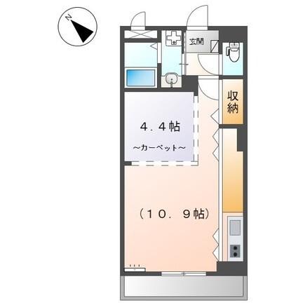 ディアベルジュ(1LDK/2階)の間取り写真