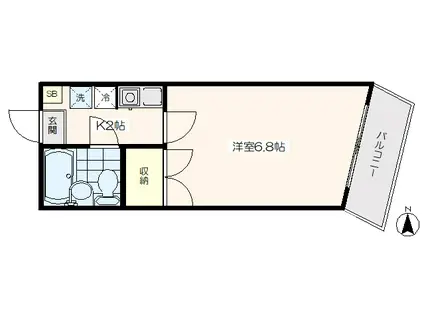 サンオリーブ(1K/2階)の間取り写真