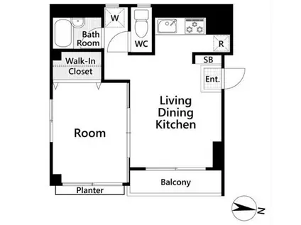 ビラビアンコ田中(1LDK/1階)の間取り写真