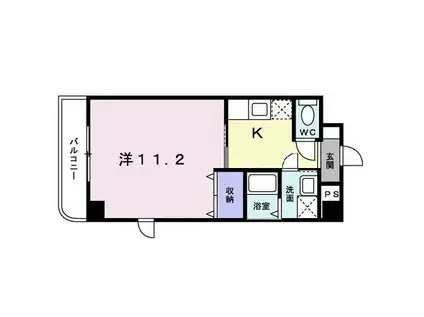 サイレントヒル高野台(1K/1階)の間取り写真