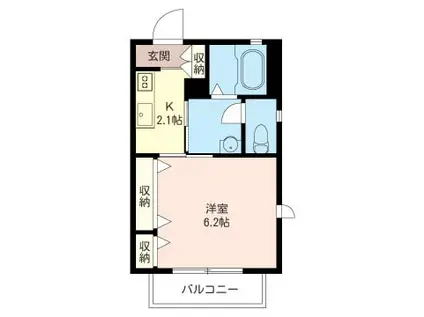 ドゥ・プラージュ(1K/1階)の間取り写真