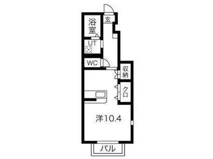 P.COURT(ワンルーム/1階)の間取り写真