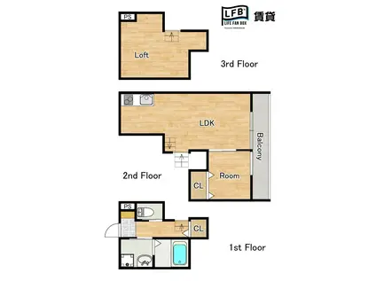 LFB APARTMENT中市(1LDK/1階)の間取り写真