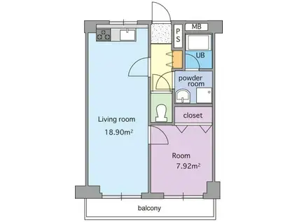 メゾン・ラメール(1LDK/1階)の間取り写真