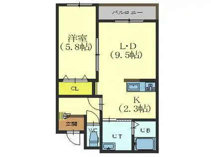 EARENDEL港町 エアレンデル港町(1LDK/2階)の間取り写真
