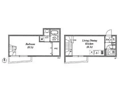 LEGALAND高円寺南(1LDK/B1階)の間取り写真