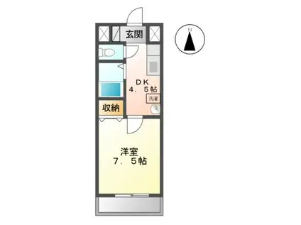 パルテールマンション(1DK/3階)の間取り写真