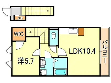 クローバー(1LDK/2階)の間取り写真