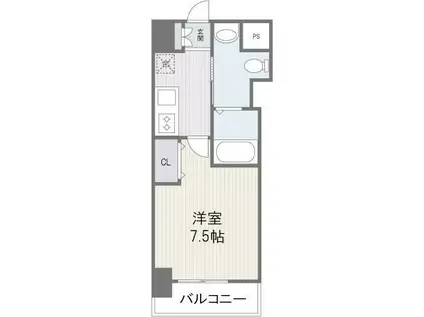 サムティタワーズ愛宕(1K/7階)の間取り写真