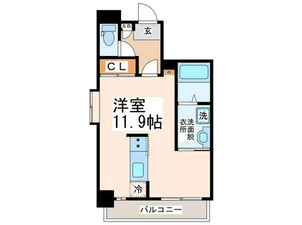 LAGOA湖東(ワンルーム/9階)の間取り写真