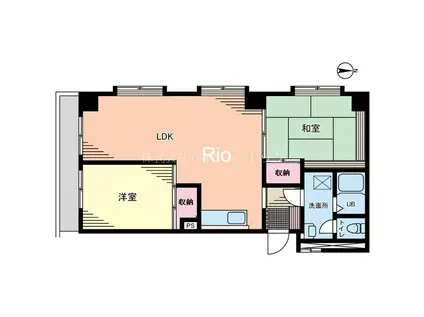 DSVARIE亀有レジデンス(2LDK/2階)の間取り写真