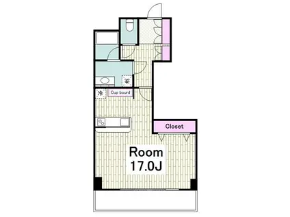 パシフィックロイヤルコートみなとみらいオーシャンタワー(ワンルーム/13階)の間取り写真