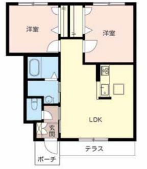 シャーメゾンヒルズ(2LDK/1階)の間取り写真