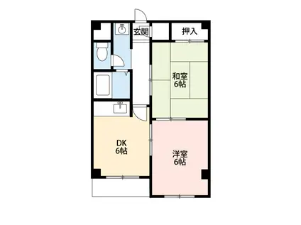 ドムール本町(2DK/3階)の間取り写真