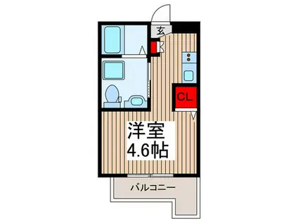 スマイル・ナイン(ワンルーム/1階)の間取り写真