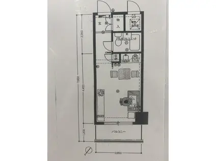ロマネスク天神南(ワンルーム/2階)の間取り写真