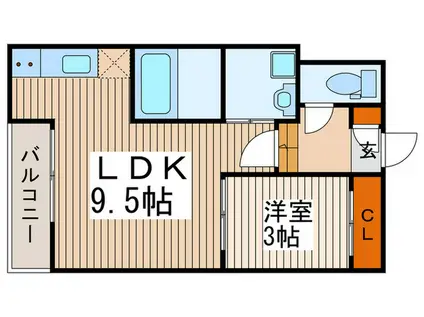 GRANDTICSUNMAISON新瑞橋(1LDK/1階)の間取り写真
