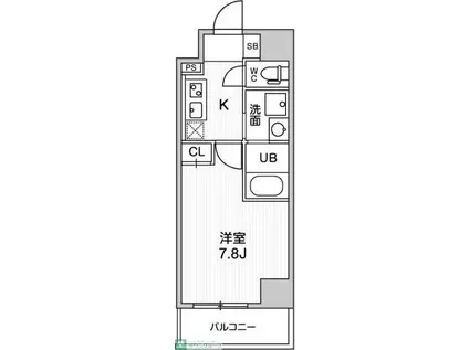 ALTERNA日暮里(1K/4階)の間取り写真