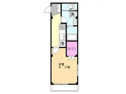 ロイヤルパイン新所沢(1K/2階)の間取り写真