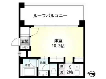 オズコート(1K/4階)の間取り写真