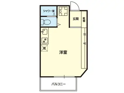 ヌーク九品寺(ワンルーム/3階)の間取り写真