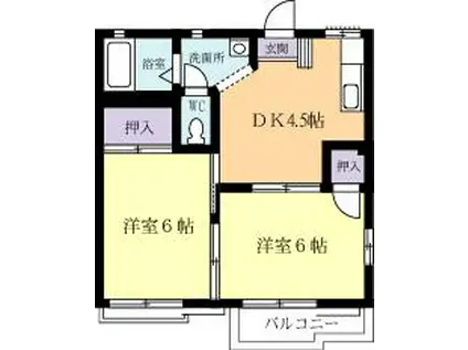 MGハイツA(2DK/2階)の間取り写真