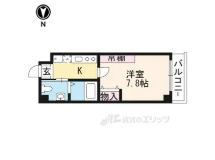 フラッティ衣笠(1K/2階)の間取り写真