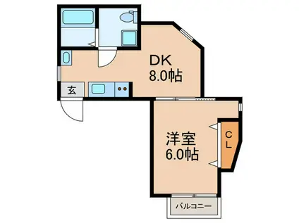 ARTS沼袋(1DK/1階)の間取り写真