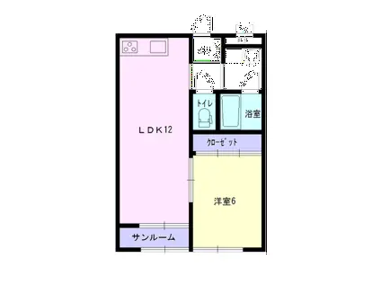 エーライフ町村(1LDK/2階)の間取り写真