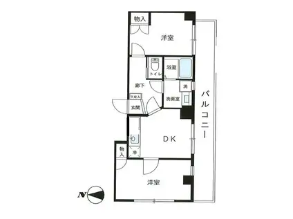 ぺリグリンアパートメント(2DK/3階)の間取り写真