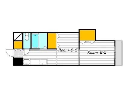 アムール図書館前(2K/5階)の間取り写真