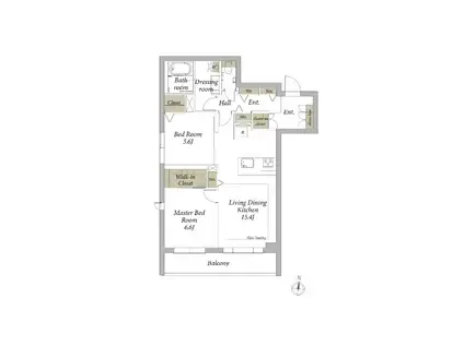 ソフィア新宿(2LDK/4階)の間取り写真