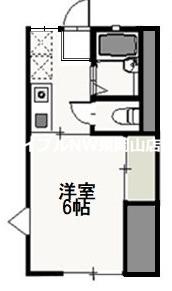 ディナ東岡山(1K/1階)の間取り写真