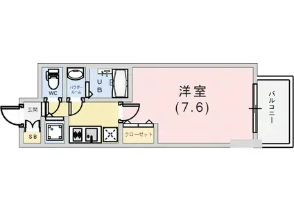 アドバンス三宮パルマ(1K/8階)の間取り写真