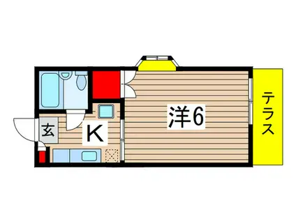 シャルムハイツ(1K/1階)の間取り写真