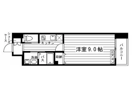 フォレスタ川崎医大東(1K/6階)の間取り写真