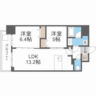 アーバネックス南新町(2LDK/4階)の間取り写真