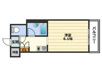 セレッソコート梅田東(1K/7階)の間取り写真