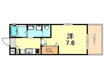 ワコーレヴィータ垂水坂上4丁目(1K/1階)の間取り写真