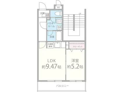 クレール・もず(1LDK/1階)の間取り写真