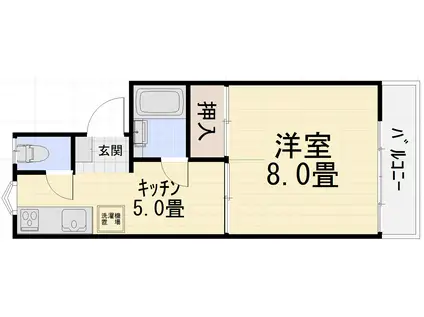 エスポワール伏見台1(1K/2階)の間取り写真