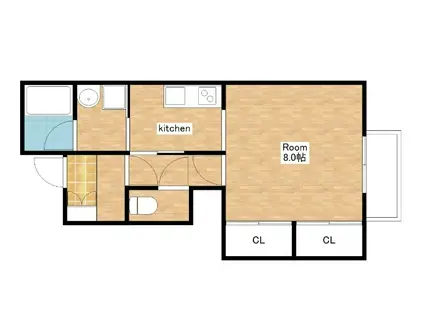 リクデロワ(1K/1階)の間取り写真