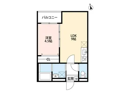 エストレヤ舞子(1LDK/2階)の間取り写真