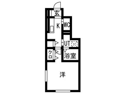 ＪＲ東北本線 六原駅 徒歩20分 2階建 築1年(1K/1階)の間取り写真