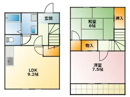 レガーロカルド B棟(2LDK/1階)の間取り写真