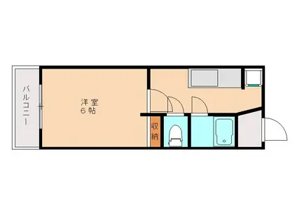 エルトゥーナ香椎駅前(1K/5階)の間取り写真