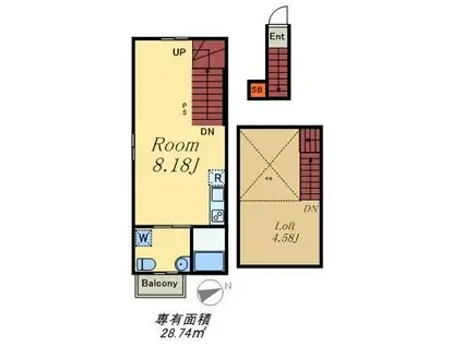 BRIGHT HOUSE 都立家政(ワンルーム/2階)の間取り写真