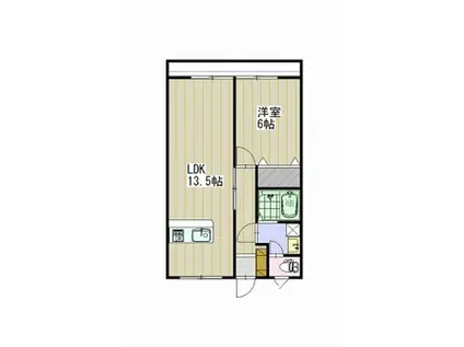 熊谷マンション(1LDK/2階)の間取り写真